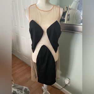 Mesh Nude Cocktail Dress